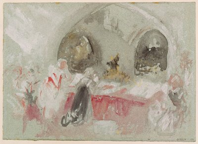 Dienst in de kapel in Petworth, 1830 door Joseph Mallord William Turner